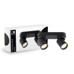 D'Lite Plafond Spot Clio Zwart Kantelbaar| Geschikt voor 2x GU10